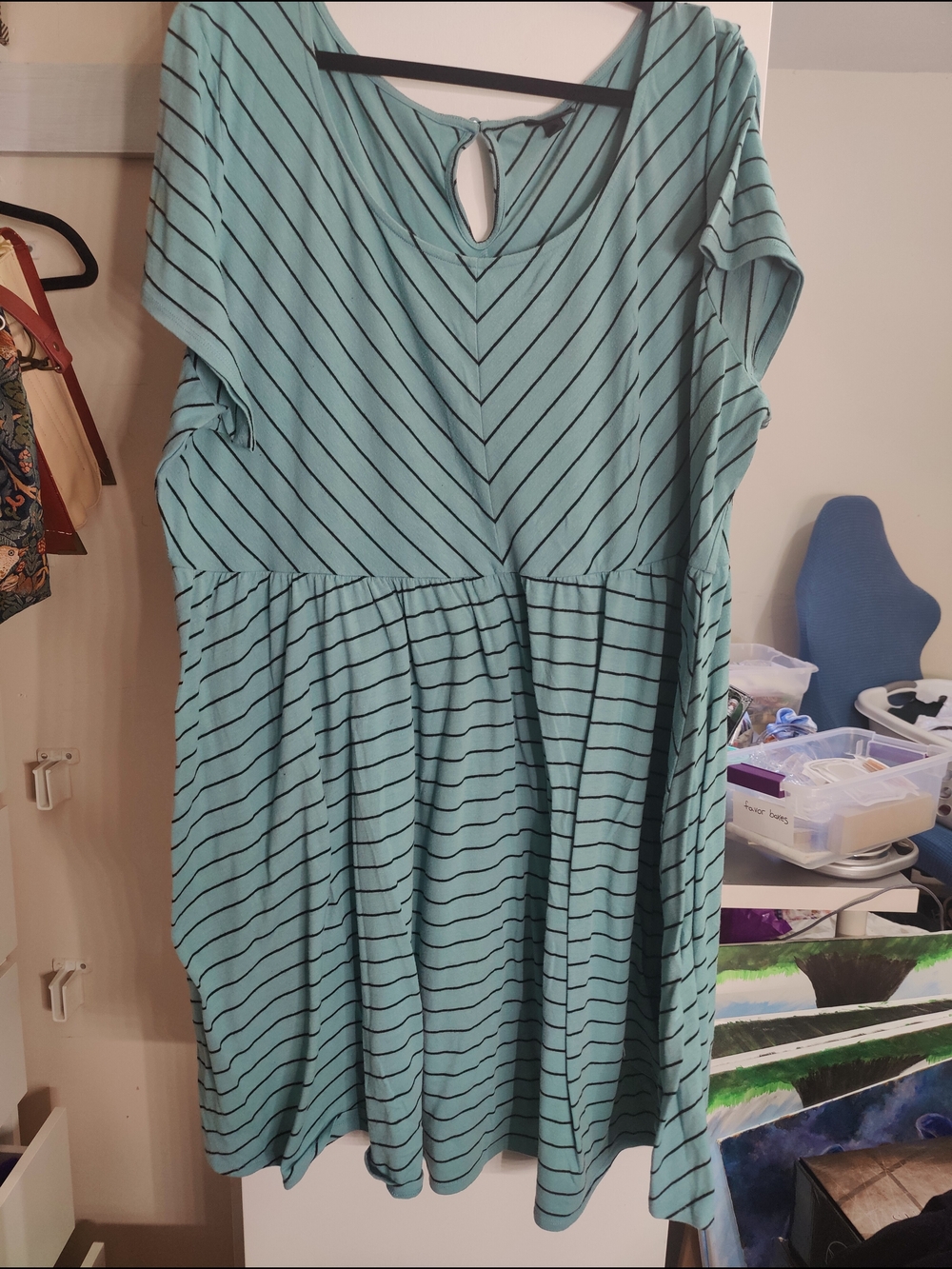 Torrid Teal Striped Dress - 5X
